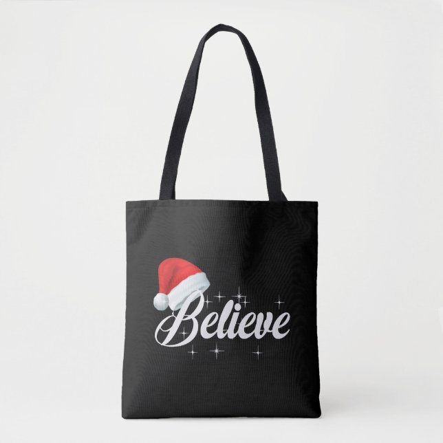 Believe Christmas Tote Bag (Front)