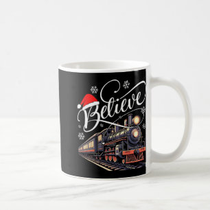 Believe Christmas Trains Xmas Santa Family Pajamas Coffee Mug