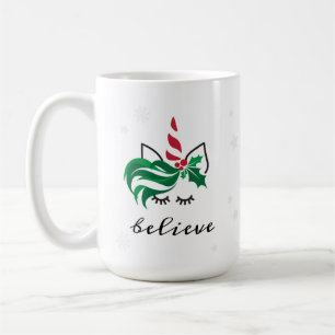 Believe Christmas Unicorn Coffee Mug