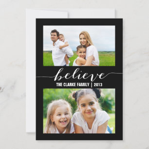 Believe Collage   Holiday Photo Card