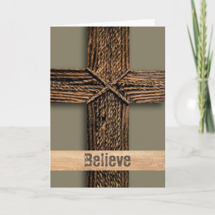 Believe Copper Cross John 3:15 Encouragement Card