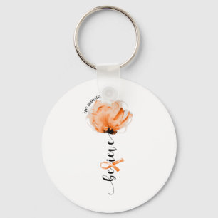 Believe Crps Awareness Orange Ribbon Flower Lovers Keychain