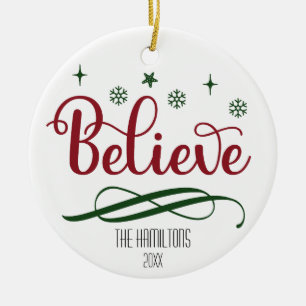 Believe Customizable Christmas Ornament