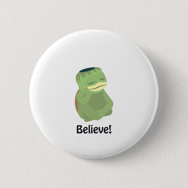 Believe! Cute Kappa 2 Inch Round Button (Front)