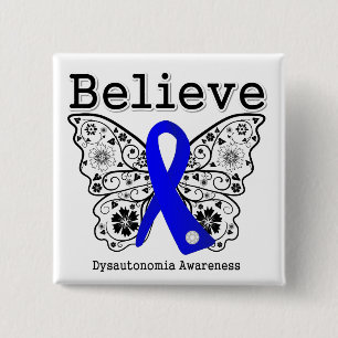 Believe Dysautonomia Awareness 2 Inch Square Button