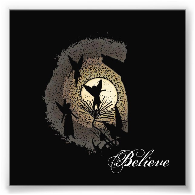"Believe" Fairies and the Moonlight Fantasy Print (Front)
