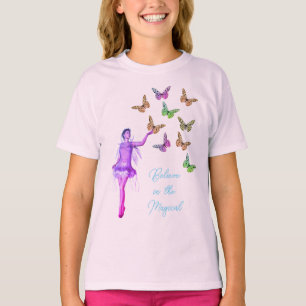 Believe Fairy Butterflies Inspirational T-Shirt