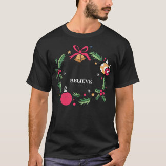 Believe Family Christmas Tshirt Funny Boy Girl Gif