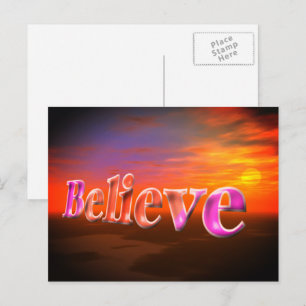Believe Fantasy Sky Inspirational Postcard