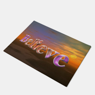 Believe Fantasy Sun Sky Inspirational Doormat
