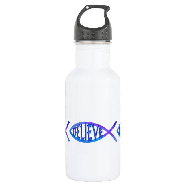 Believe Fish- Blue 532 Ml Water Bottle (Front)