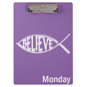 Believe Fish Lavender Clipboard