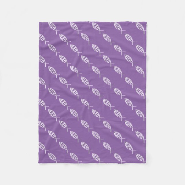 Believe Fish Lavender Fleece Blanket (Front)
