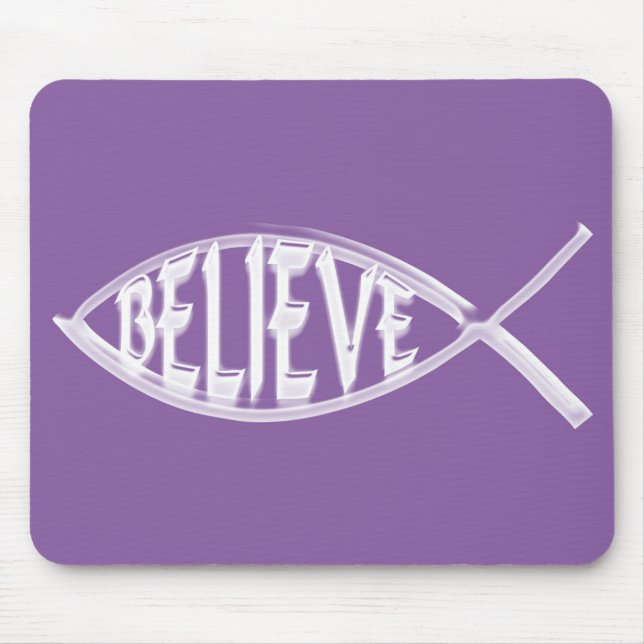 Believe Fish Lavender Mouse Pad (Front)