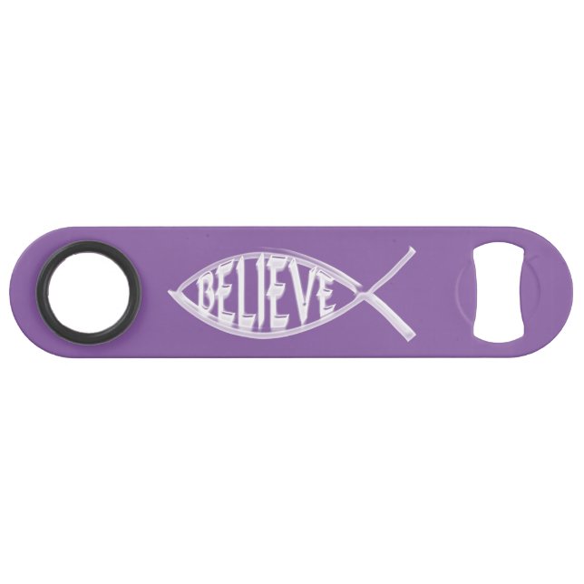 Believe Fish Lavender Speed Bottle Opener (Front (Horizontal))