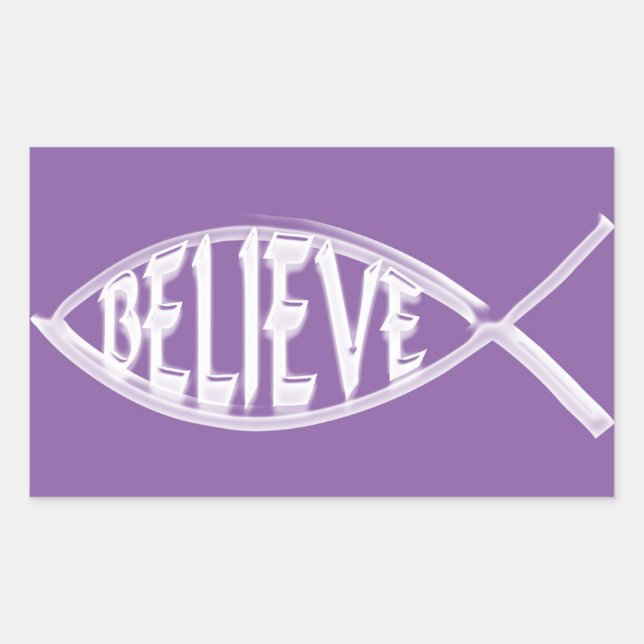 Believe Fish Lavender Sticker (Front)