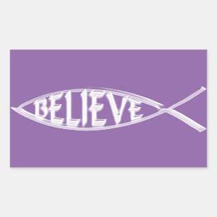 Believe Fish Lavender Sticker