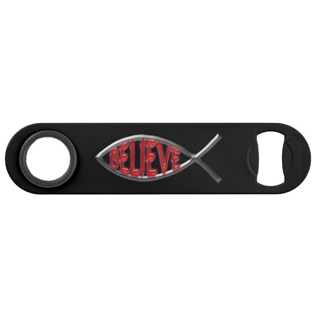 Believe Fish - Red Speed Bottle Opener (Front (Horizontal))