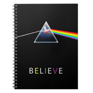BELIEVE-flying pig in prism Notebook