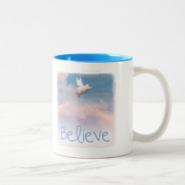 believe-flying pig mug (Right)