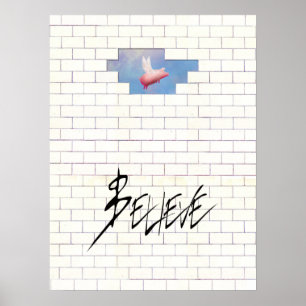 believe-flying pig through the wall poster
