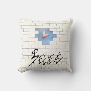 believe-flying pig through wall pillow