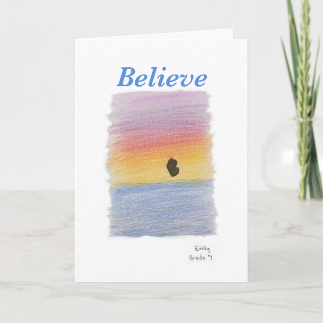 "Believe" Folded Greeting Card (Front)