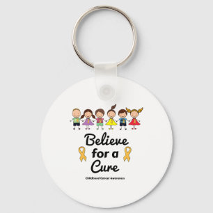 Believe For A Cure Childhood Cancer Awareness Keychain