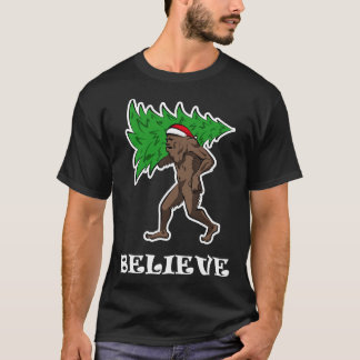 Believe Funny Christmas Santa Tshirt Holiday Gift 