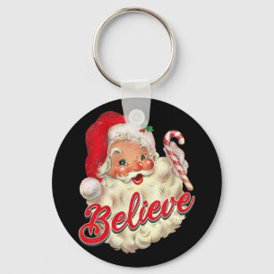 Believe Funny Santa Ornaments Christmas Xmas Famil Keychain