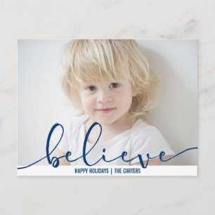 Believe HOLIDAY BLUE Hand Letter Script PHOTO