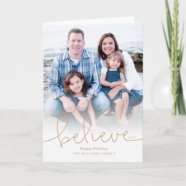 Believe Holiday Photo Card (Front)