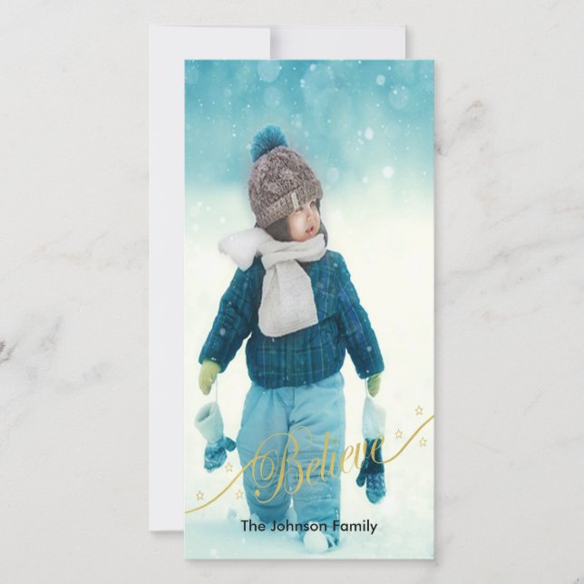 Believe Holiday Photo Card (Front)
