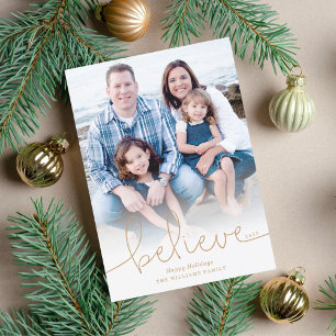 Believe Holiday Photo Card
