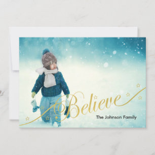 Believe Holiday Photo Card