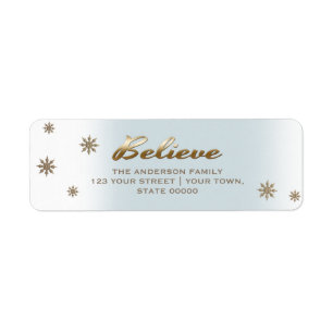 Believe. Holiday Return Address Labels
