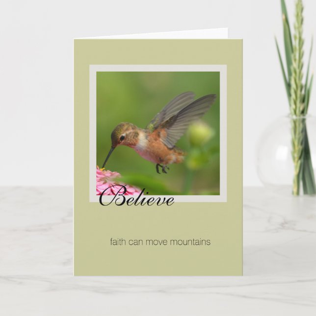 Believe Hummingbird Card (Front)