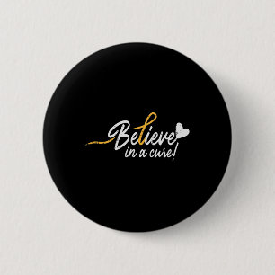 Believe In A Cure Childhood Cancer Ribbon Awarenes 2 Inch Round Button