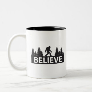 Believe in Bigfoot Two-Tone Coffee Mug