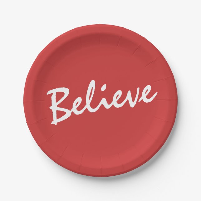 Believe in Christmas | Holiday Paper Plate (Front)