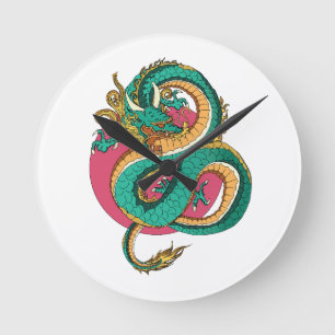 Believe in dragons round clock