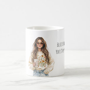 Believe in Dreams Girl Brown Hair Cup