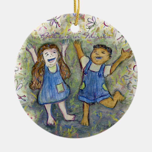 Believe in Fairies Fun Art Custom Ornaments (Front)