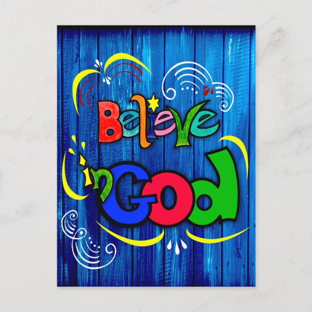 Believe in God Holiday Postcard (Front)