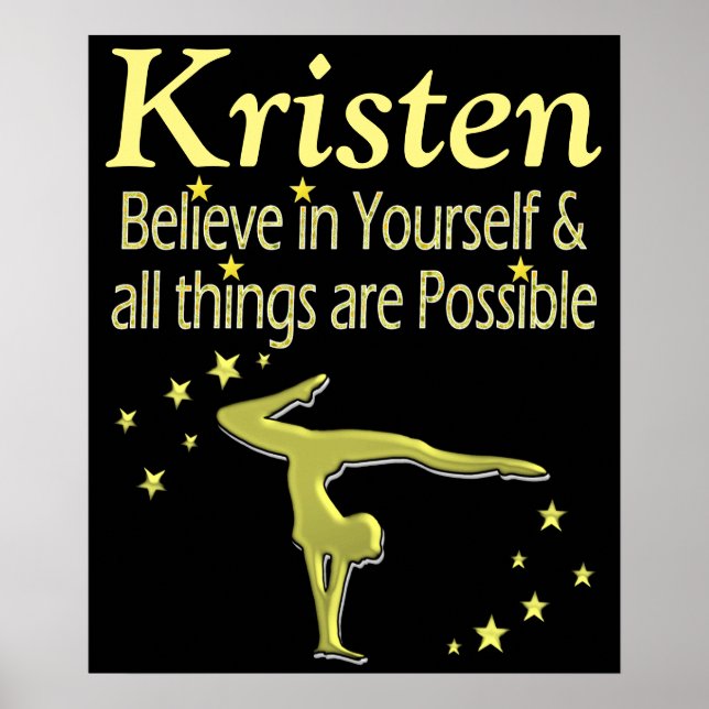 BELIEVE IN GYMNASTICS DREAMS PERSONALIZED POSTER (Front)