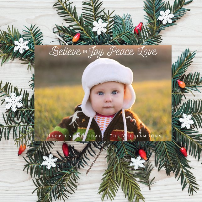 Believe in Joy Peace Love Christmas Holiday Photo (Creator Uploaded)