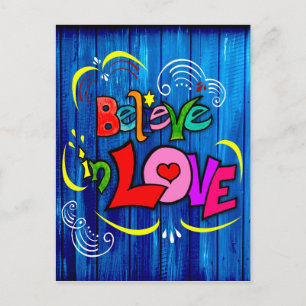 Believe in Love Holiday Postcard