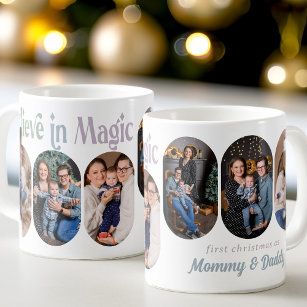 Believe in Magic 6 Rounded Lozenge Photo New Baby Coffee Mug