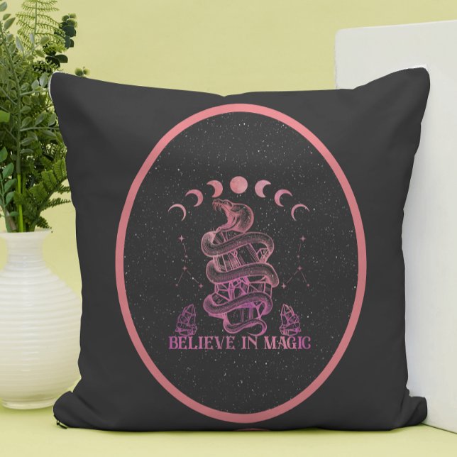 Believe In Magic Celestial Wiccan Art  Throw Pillow (Creator Uploaded)