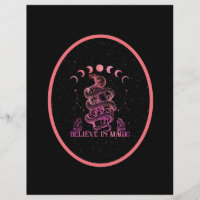 Believe In Magic Celestial Wiccan Scrapbook Paper